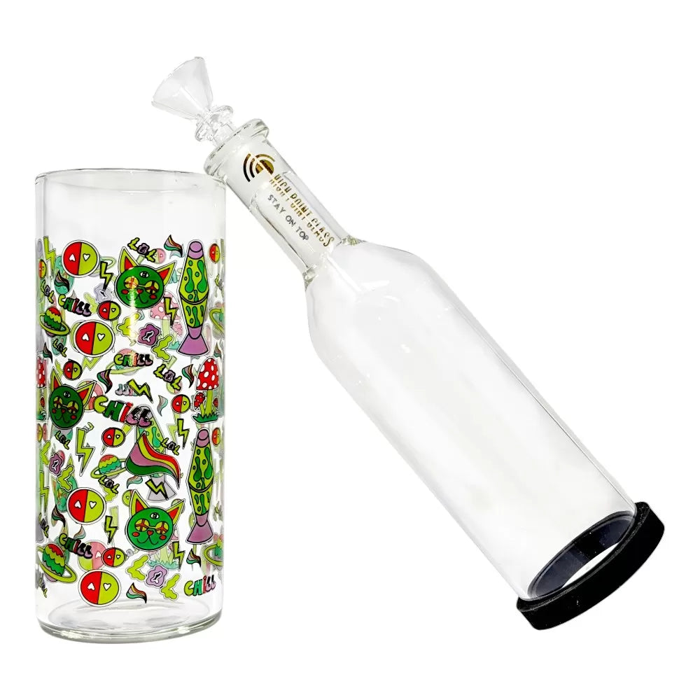 High Point Glass - 9.5" Meowgical Mushrooms, Chill Cat Vibes Playful Gravity Water Pipe