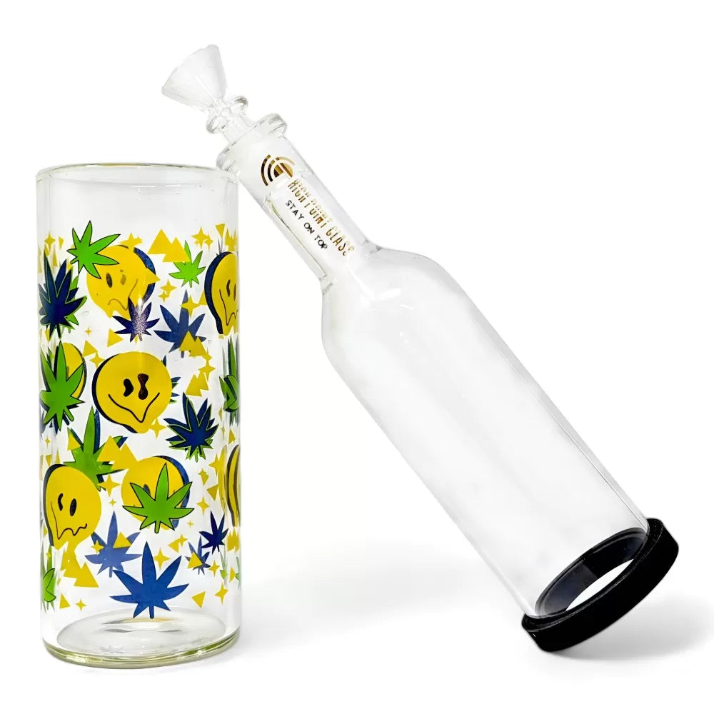 High Point Glass - 9.5" Meowgical Mushrooms, Chill Cat Vibes Playful Gravity Water Pipe