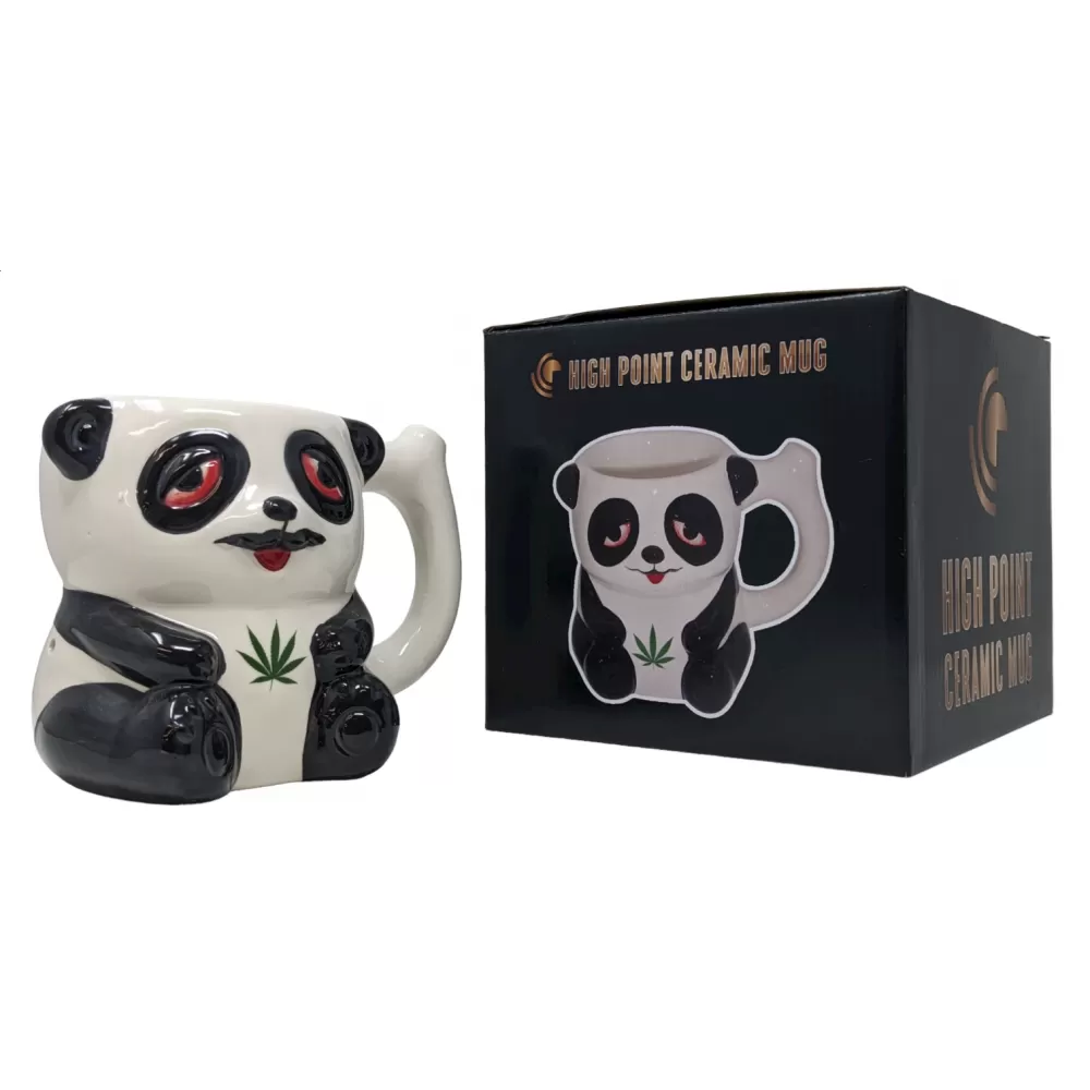 High Point Ceramic Stoned Panda Mug Hand Pipe