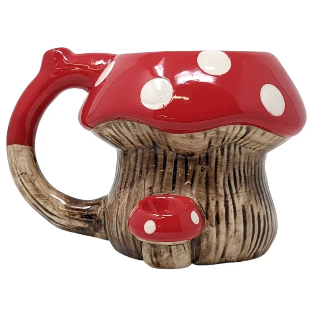 High Point Ceramic Red Mushroom Mug Hand Pipe