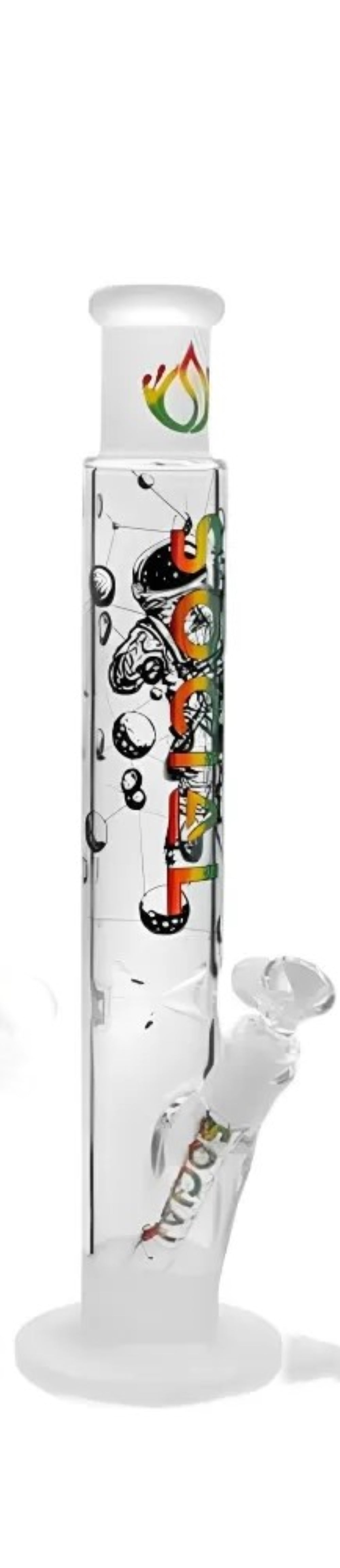 Social Glass - 15.5" Astronaut Art Space Explorer's Cylindrical Water Pipe