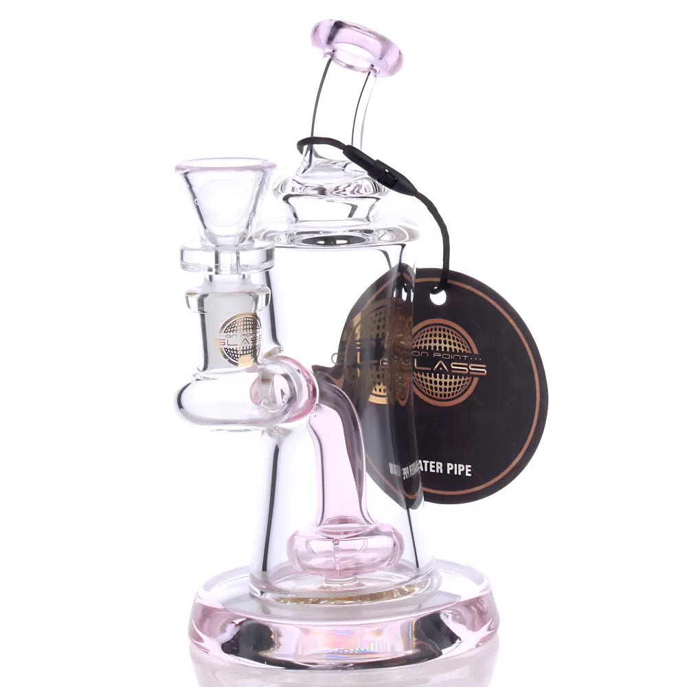 On Point Glass - 5" Pocket Puddle W/ Matrix Perc Mini Water Pipe