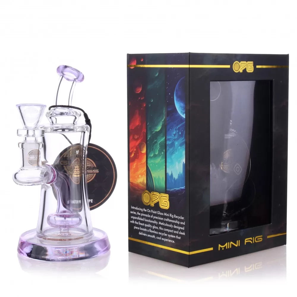 On Point Glass - 5" Pocket Puddle W/ Matrix Perc Mini Water Pipe