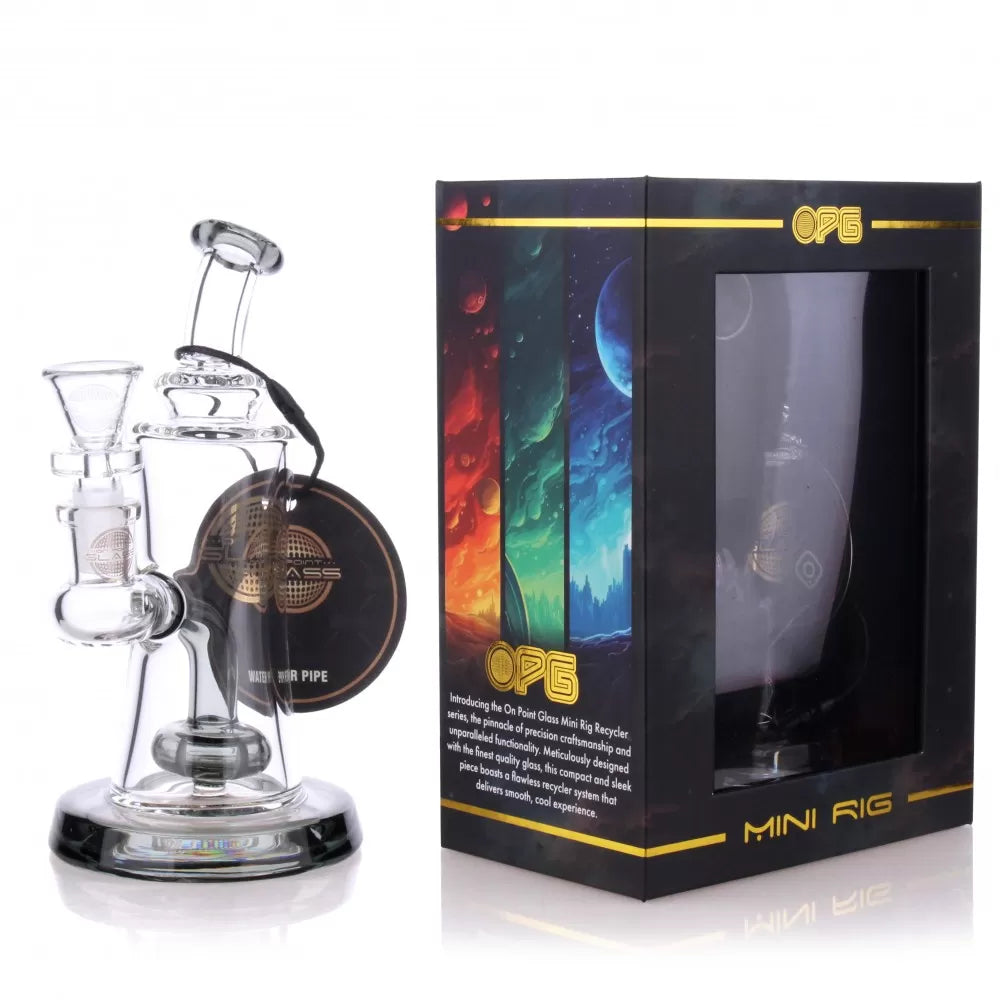 On Point Glass - 5" Pocket Puddle W/ Matrix Perc Mini Water Pipe