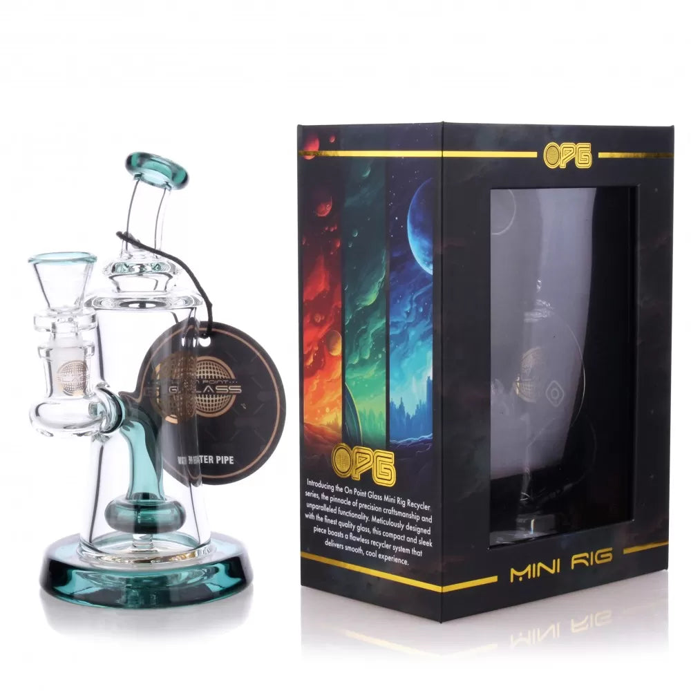 On Point Glass - 5" Pocket Puddle W/ Matrix Perc Mini Water Pipe