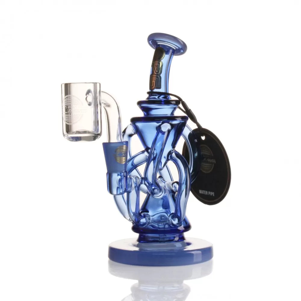 OPG - Mini Rig Series - 5" Scalene Inverted Pyramid Recycler W/ Banger Mini Rig